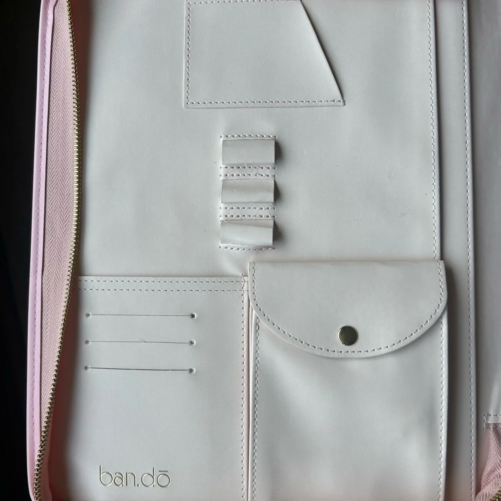 Ban.do Large Pink Planner with Blue Text With Zip Closure
